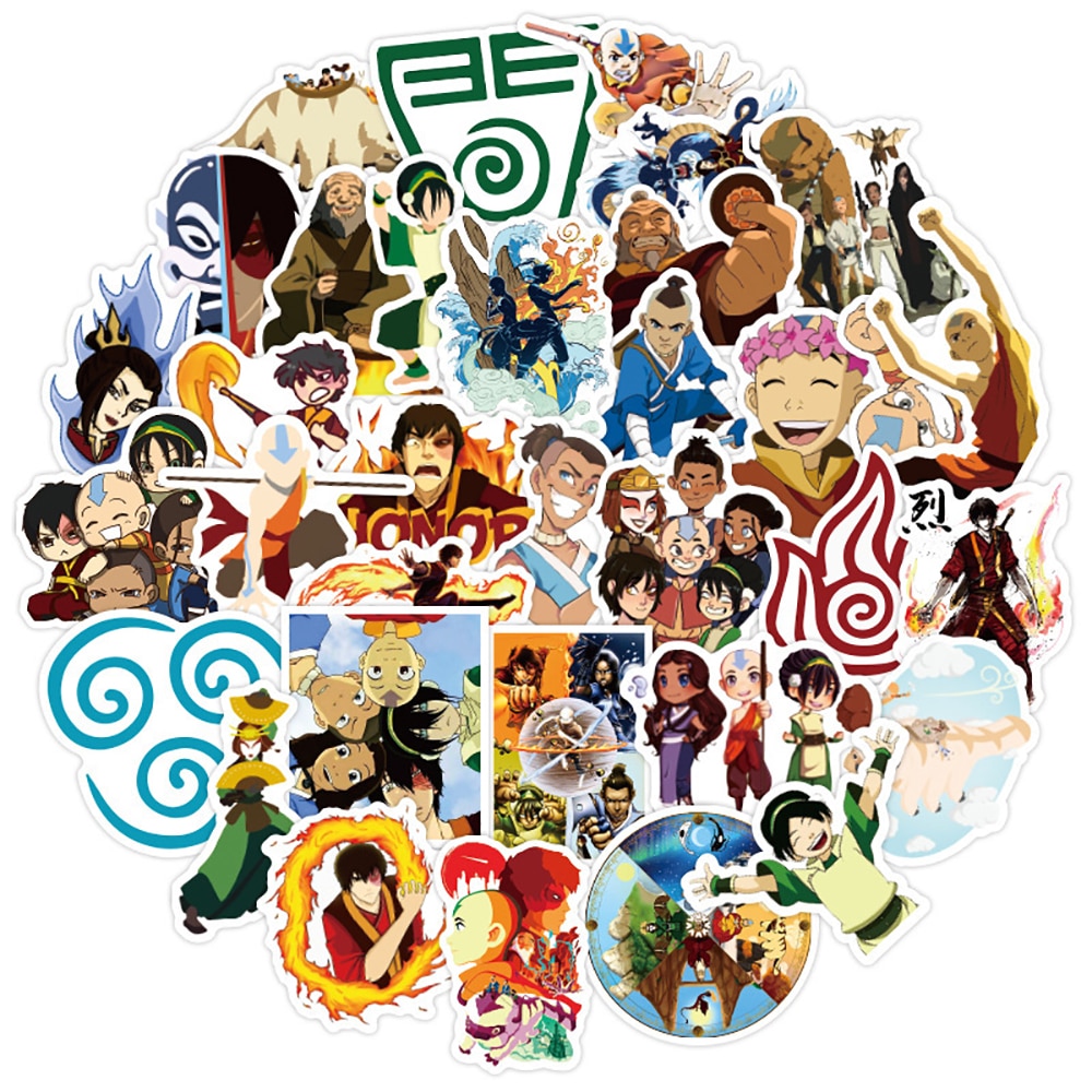 50/100PCS Avatar The Last Airbender Stickers for Laptop Luggage