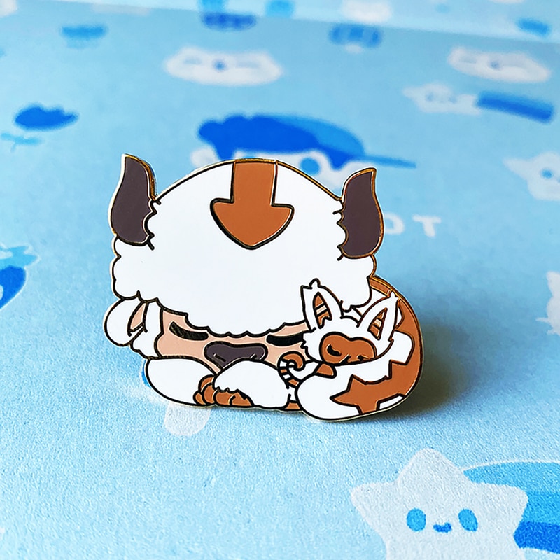 AVATAR the Last Airbender Appa Momo Brooch Pins Enamel Metal Badges Lapel Pin Brooches Jackets Jeans Fashion Jewelry Accessories
