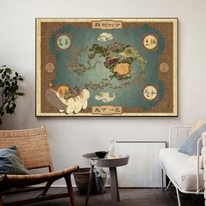 From Avatar Airbender Map The Legend Canvas Painting Poster and Print Wall Art Picture for Living - Avatar The Last Airbender Merch