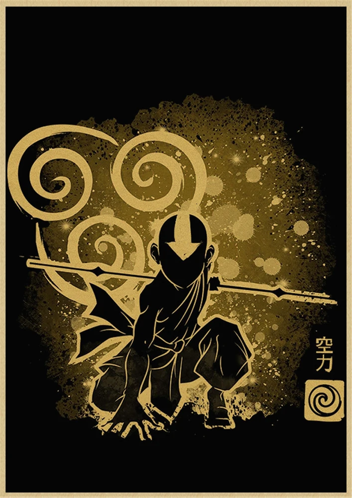 Avatar The Last Airbender Vintage kraft paper Posters and Prints Poster Wall Art Picture Home Decor 4 - Avatar The Last Airbender Merch