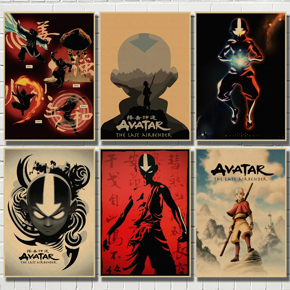 Avatar The Last Airbender Vintage kraft paper Posters and Prints Poster Wall Art Picture Home Decor - Avatar The Last Airbender Merch
